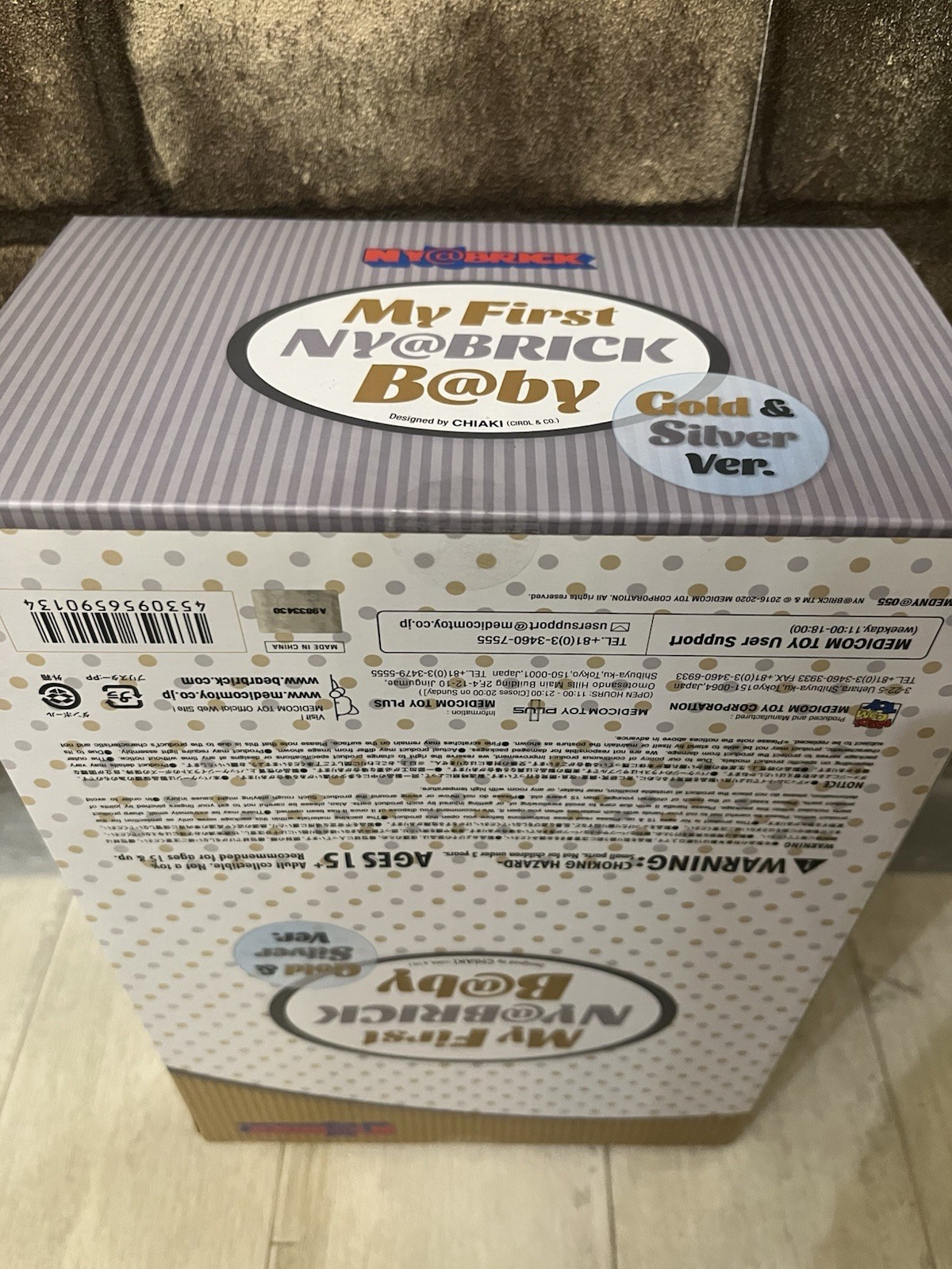 My First NY@BRICK B@BY Gold & Silver ver. 400%,100% Bearbrick BE@RBRICK Chiaki photo 3