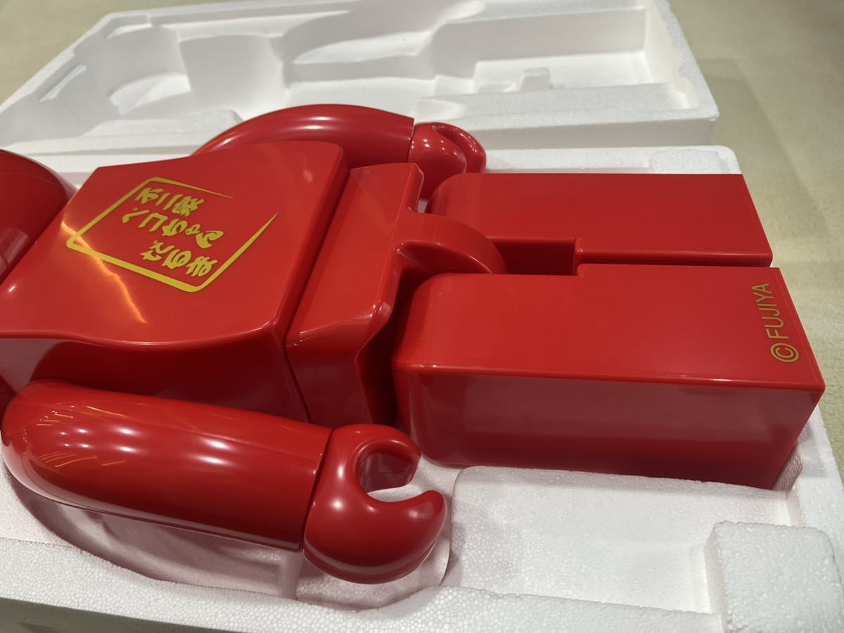 BE@RBRICK Peko-chan Daruma Red 1000% Medicom Toy Fujiya Bearbrick Used Beautiful photo 8