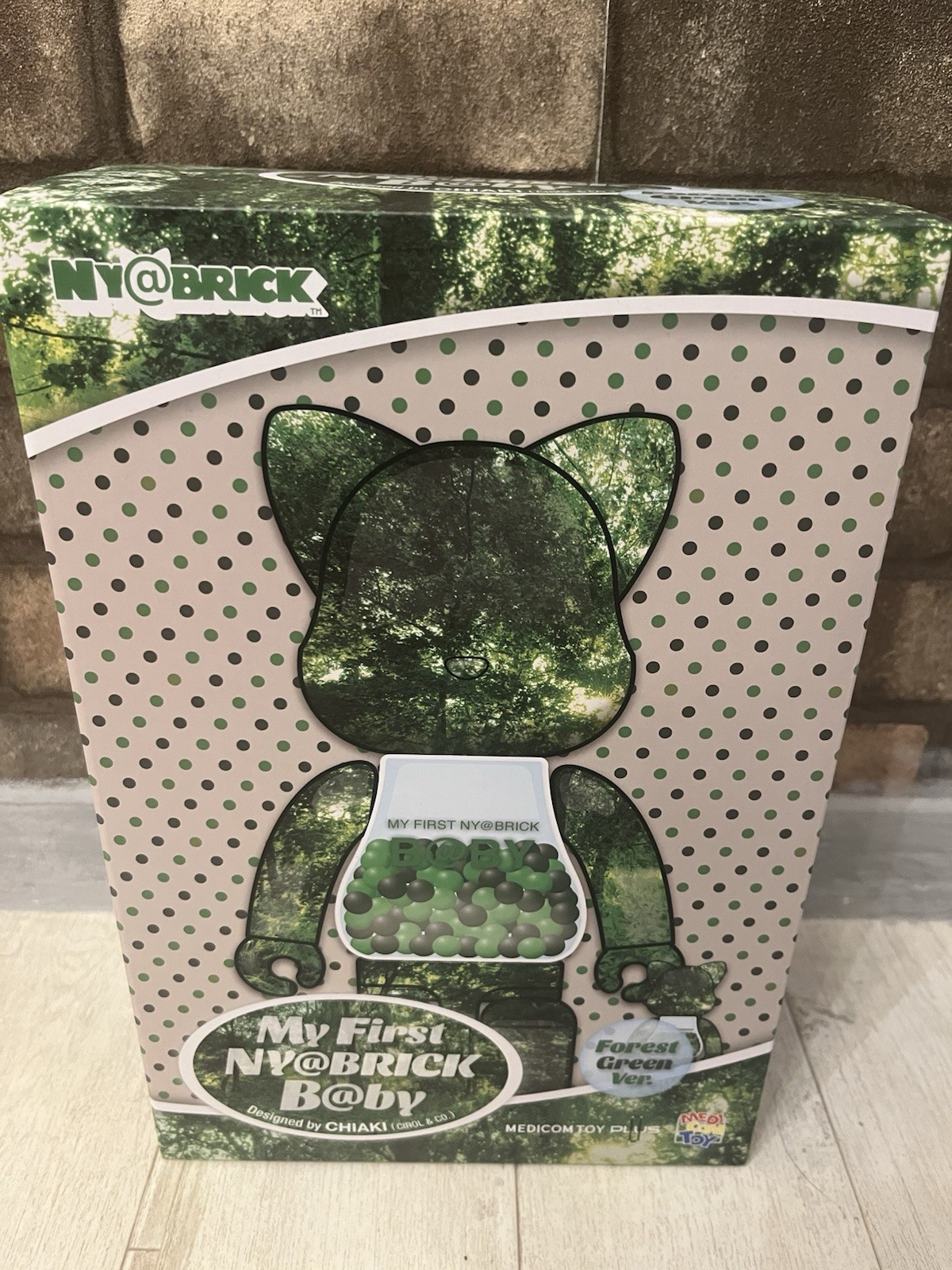 Medicom MY FIRST NY@BRICK B@BY Forest Green 400%,100% 2022 Bearbrick Authentic