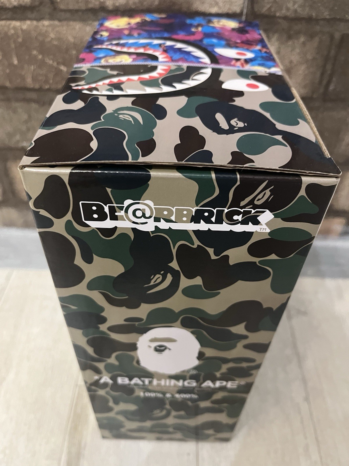 Medicom BE@RBRICK Bape Mika Ninagawa Camo Shark Green 400%,100% 2019 Bearbrick photo 6