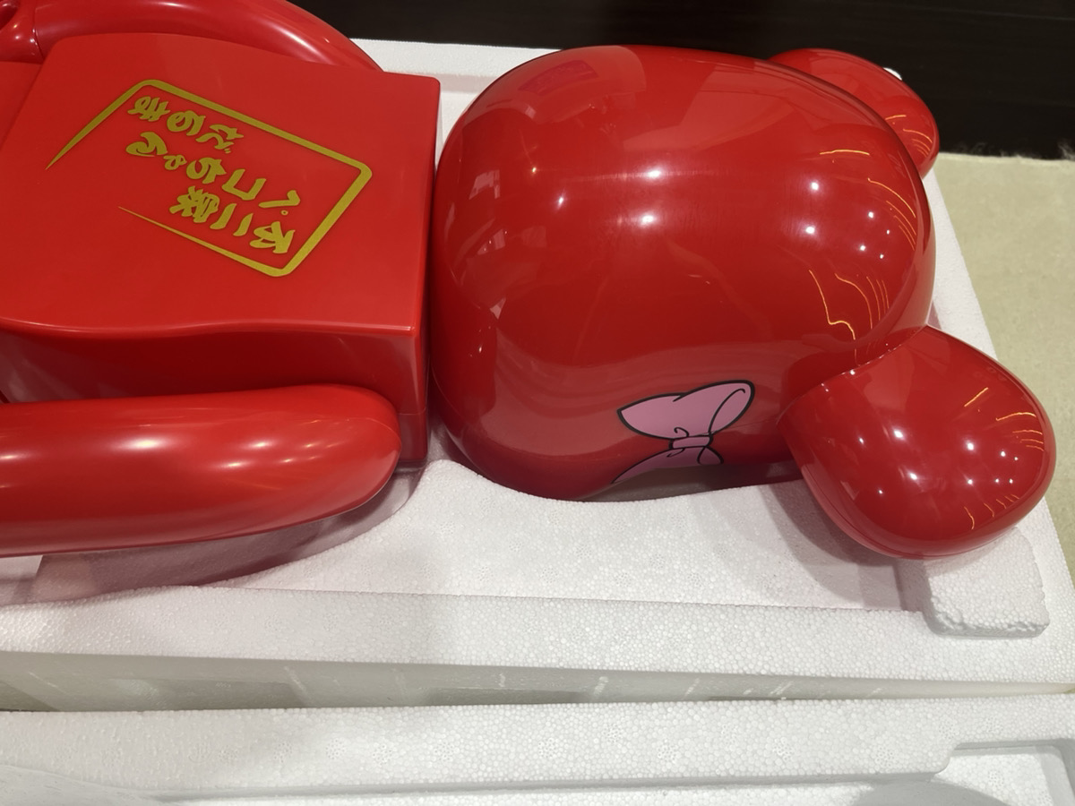 BE@RBRICK Peko-chan Daruma Red 1000% Medicom Toy Fujiya Bearbrick Used Beautiful photo 11