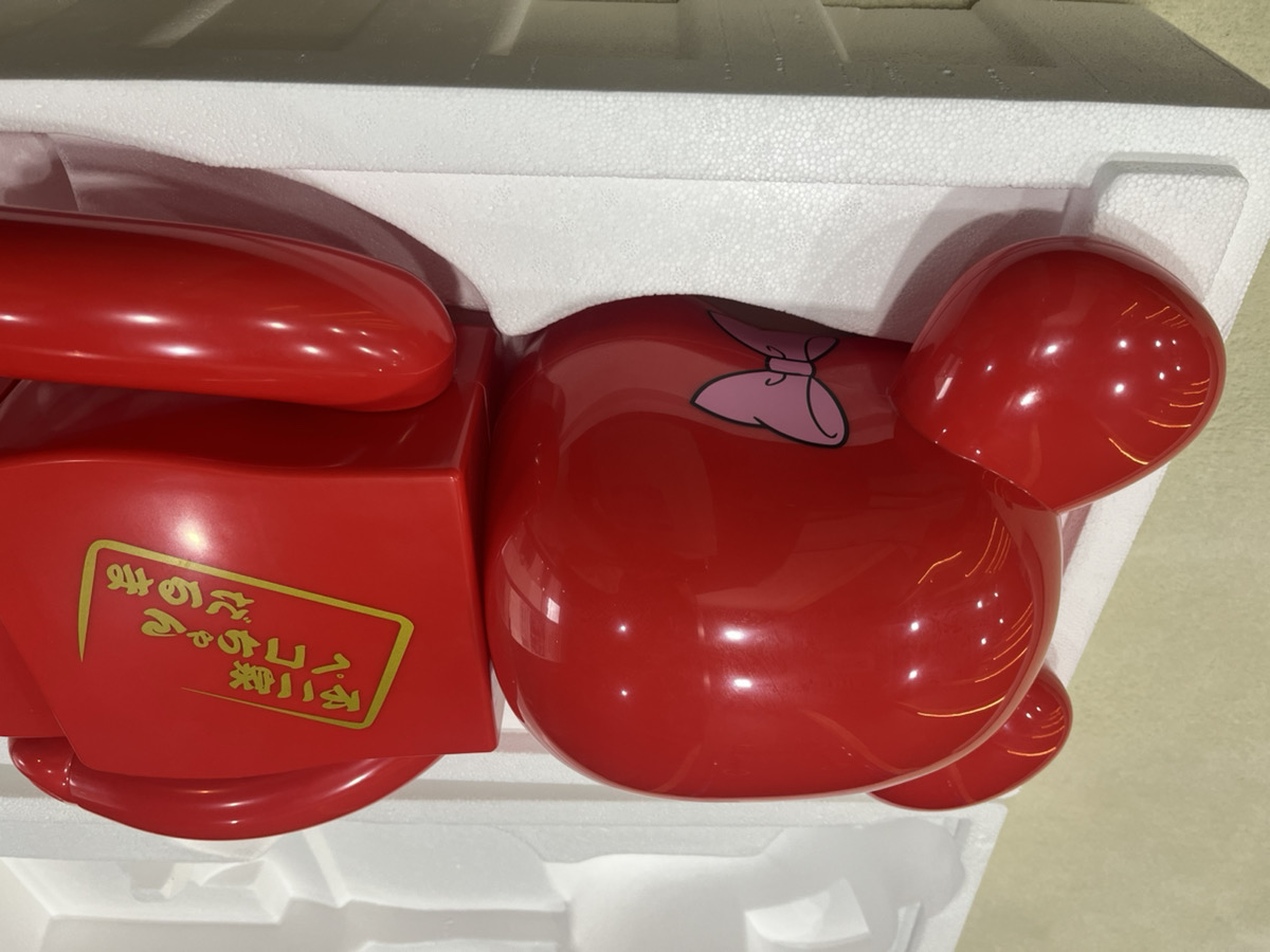 BE@RBRICK Peko-chan Daruma Red 1000% Medicom Toy Fujiya Bearbrick Used Beautiful photo 10