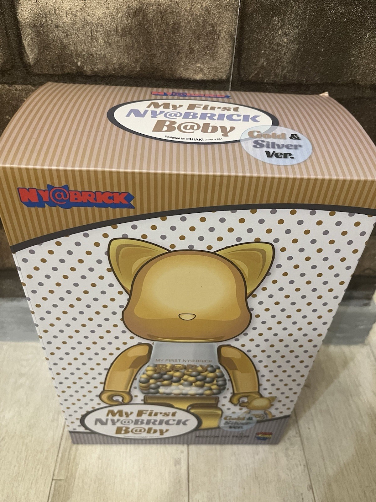 My First NY@BRICK B@BY Gold & Silver ver. 400%,100% Bearbrick BE@RBRICK Chiaki