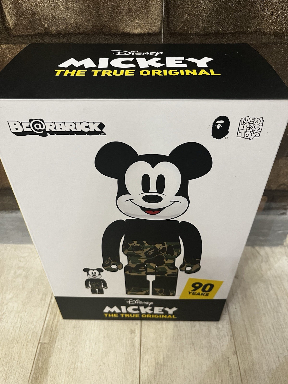 Medicom Toy BE@RBRICK Bape Mickey Camo 100%,400% a bathing ape Authentic photo 3