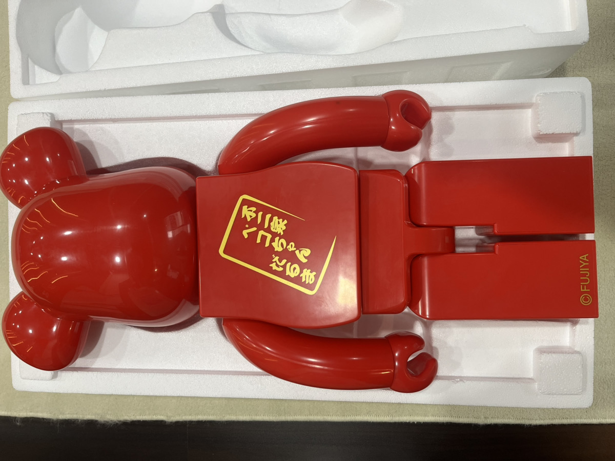 BE@RBRICK Peko-chan Daruma Red 1000% Medicom Toy Fujiya Bearbrick Used Beautiful photo 4
