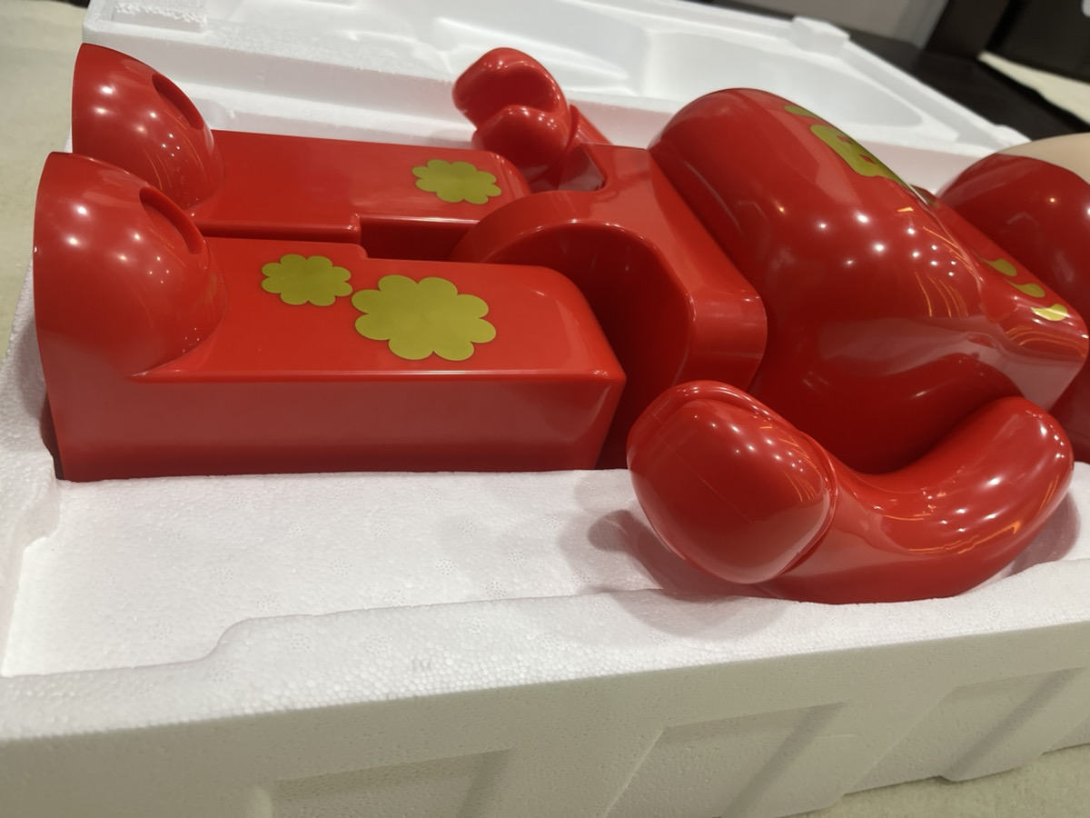 BE@RBRICK Peko-chan Daruma Red 1000% Medicom Toy Fujiya Bearbrick Used Beautiful photo 7