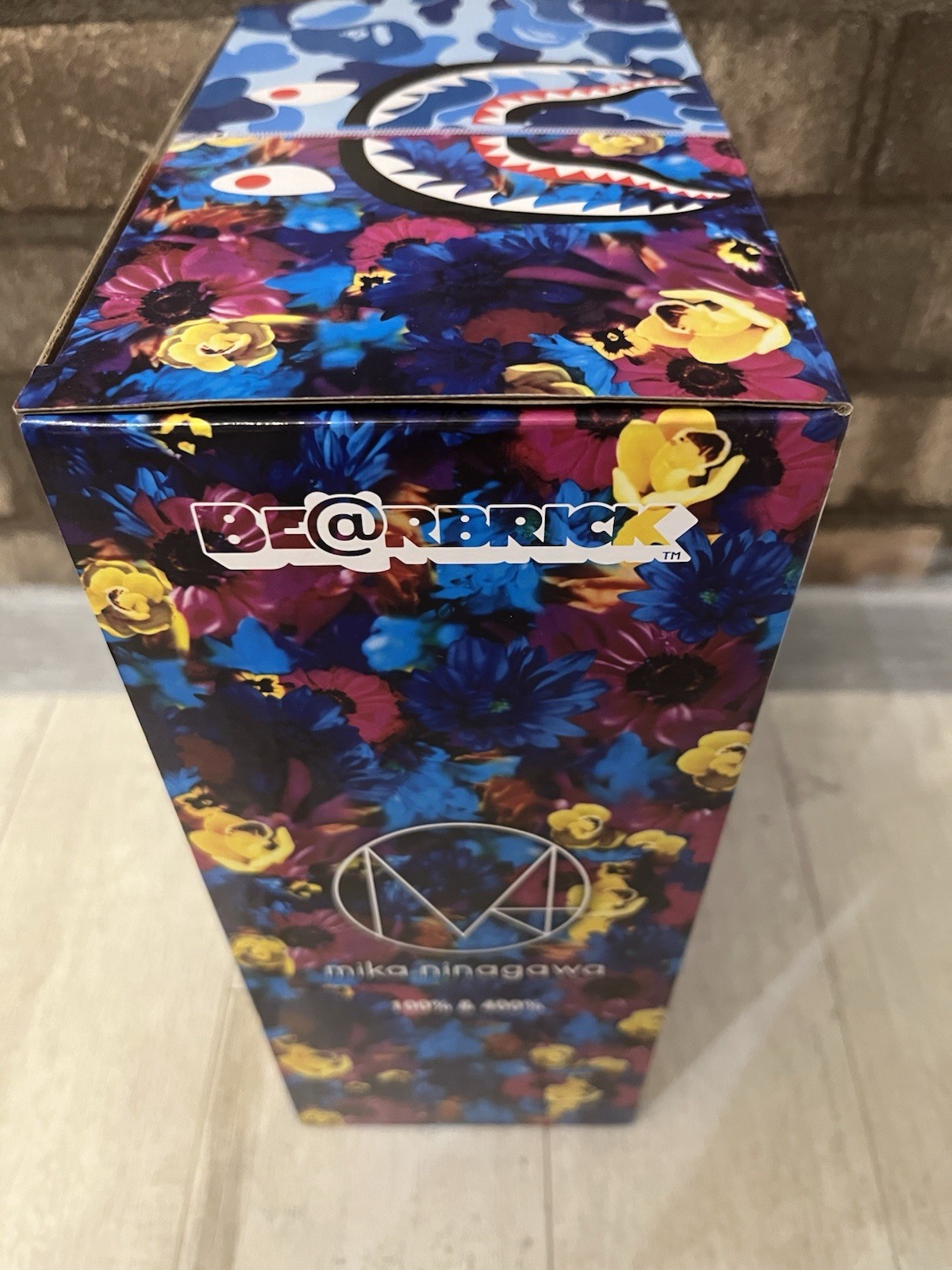 Medicom BE@RBRICK Bape Mika Ninagawa Camo Shark Blue 400%,100% 2019 Bearbrick photo 5