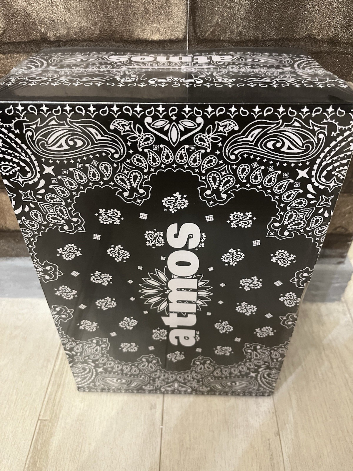 Medicom BE@RBRICK Atmos Bandana Black B&W ver 400%,100% Bearbrick 2021 Authentic photo 3