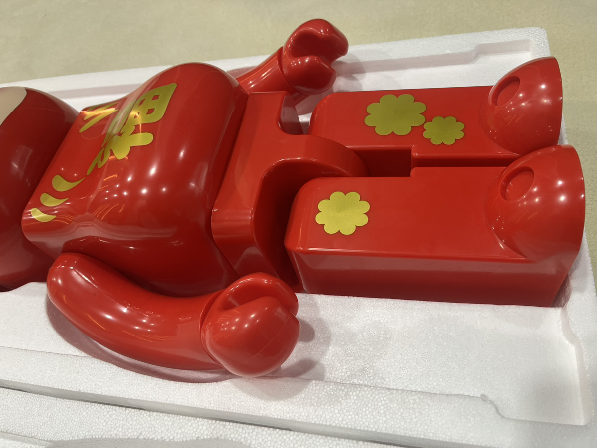 BE@RBRICK Peko-chan Daruma Red 1000% Medicom Toy Fujiya Bearbrick Used Beautiful photo 6