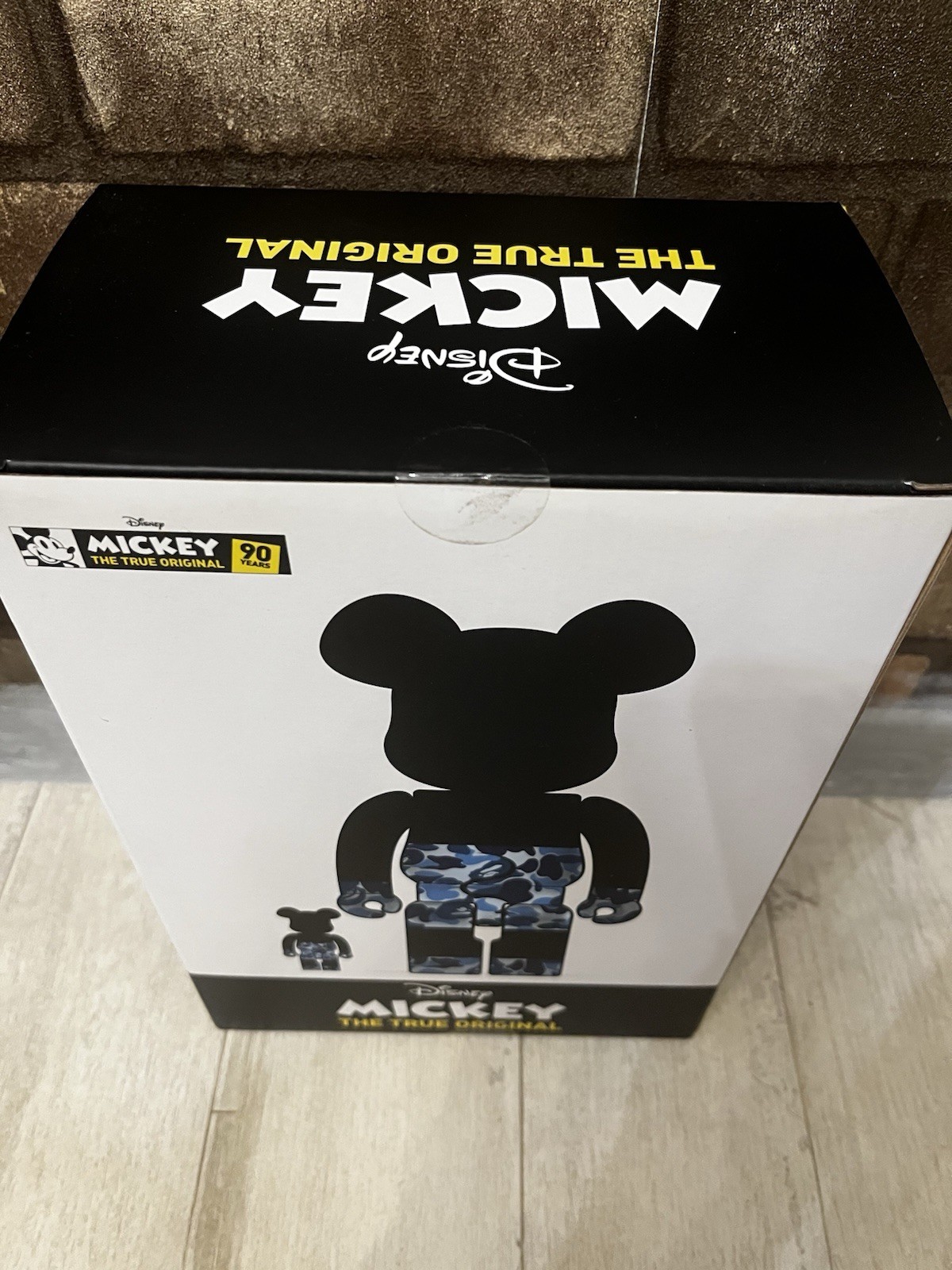 Medicom Toy BE@RBRICK Bape Mickey Camo 100%,400% Blue a bathing ape Authentic photo 5