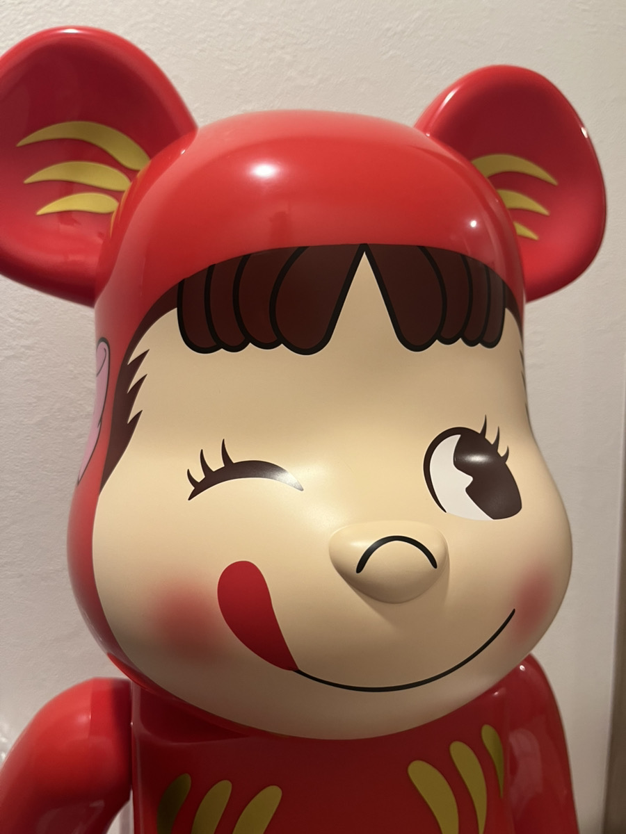 BE@RBRICK Peko-chan Daruma Red 1000% Medicom Toy Fujiya Bearbrick Used Beautiful