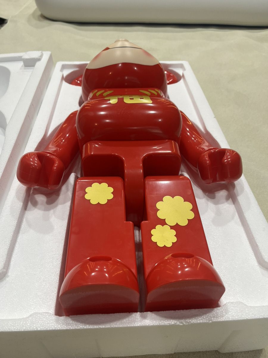 BE@RBRICK Peko-chan Daruma Red 1000% Medicom Toy Fujiya Bearbrick Used Beautiful photo 3