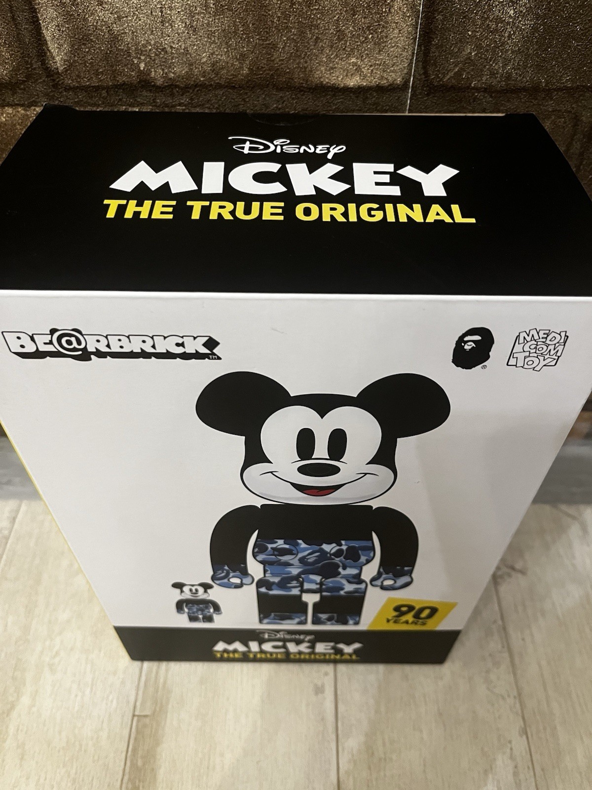 Medicom Toy BE@RBRICK Bape Mickey Camo 100%,400% Blue a bathing ape Authentic photo 6