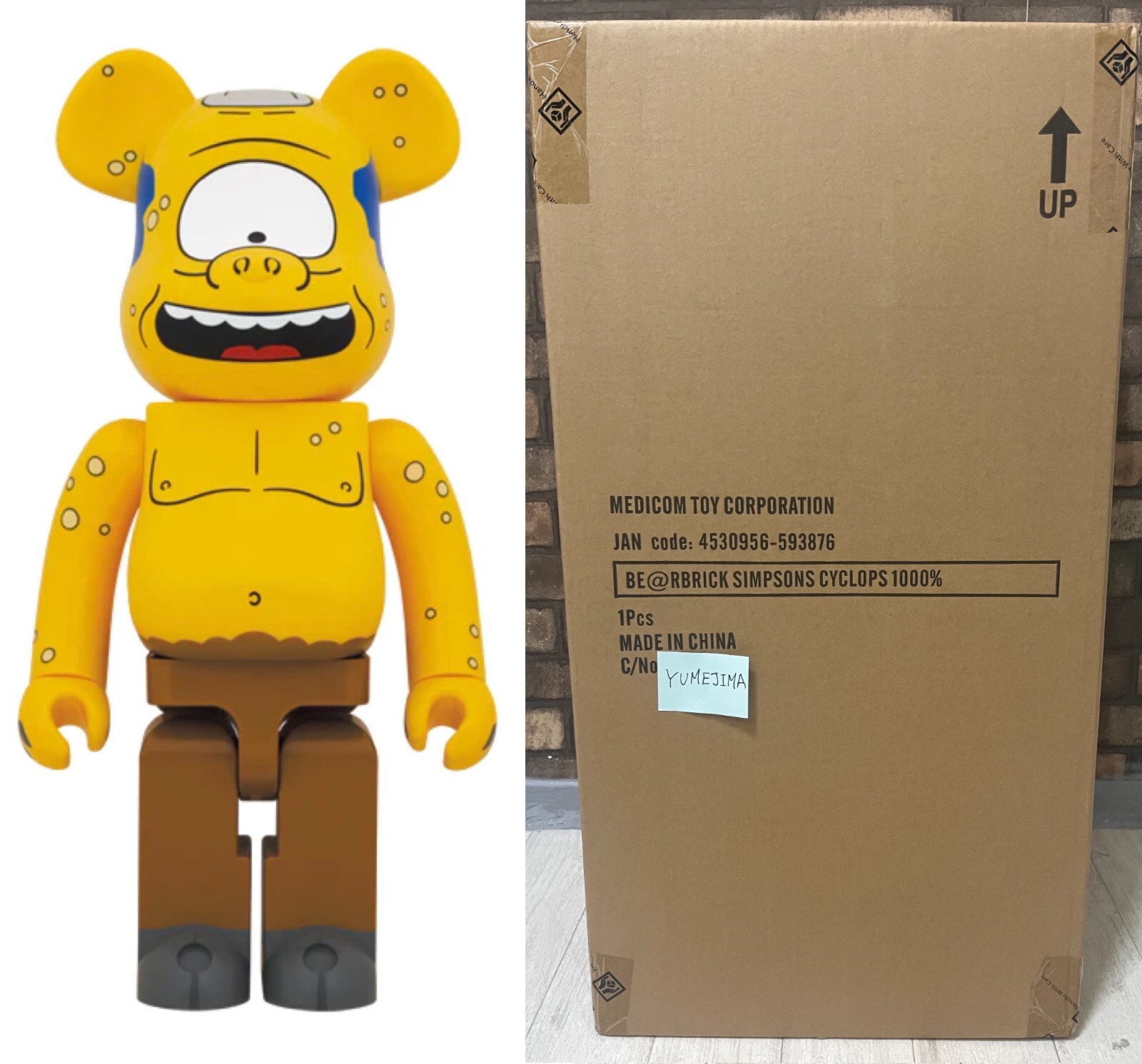 Medicom Toy BE@RBRICK Simpsons Cyclops 1000% Bearbrick Authentic