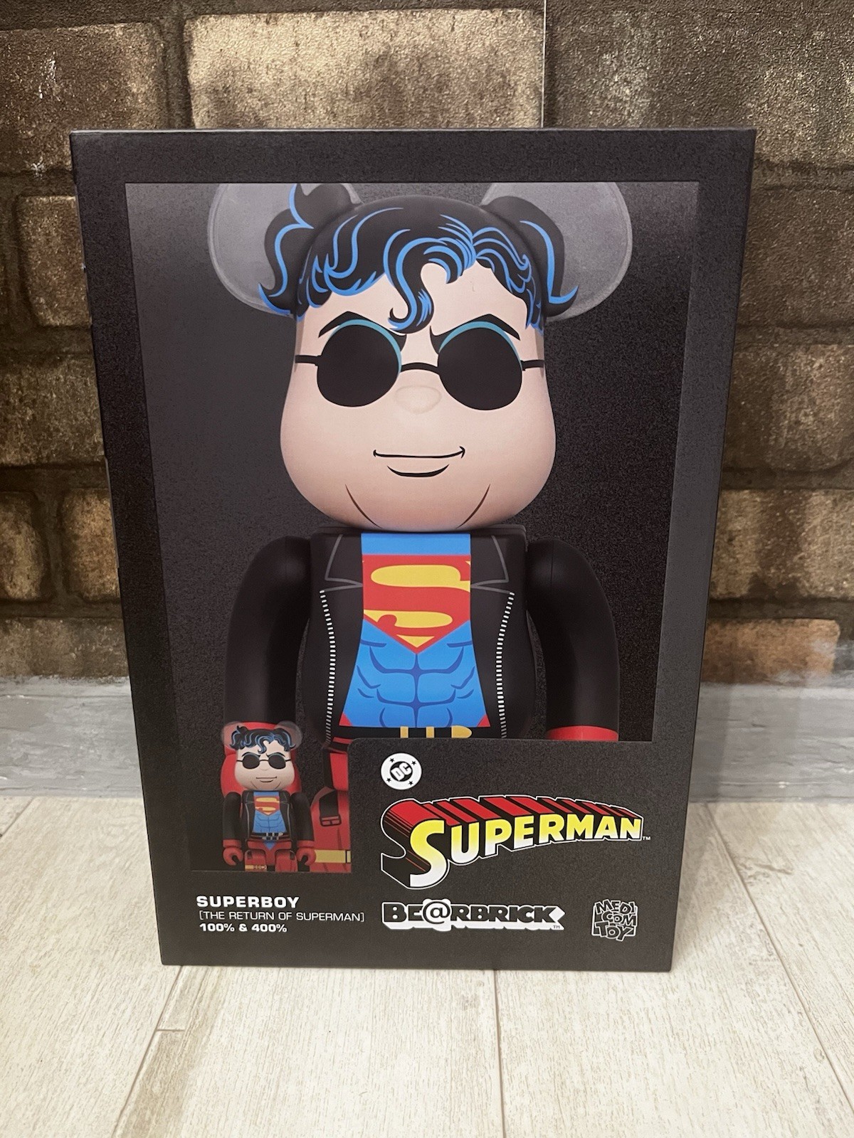 Medicom BE@RBRICK Superboy 400%,100% 2025 Bearbrick Authentic Superman photo 3